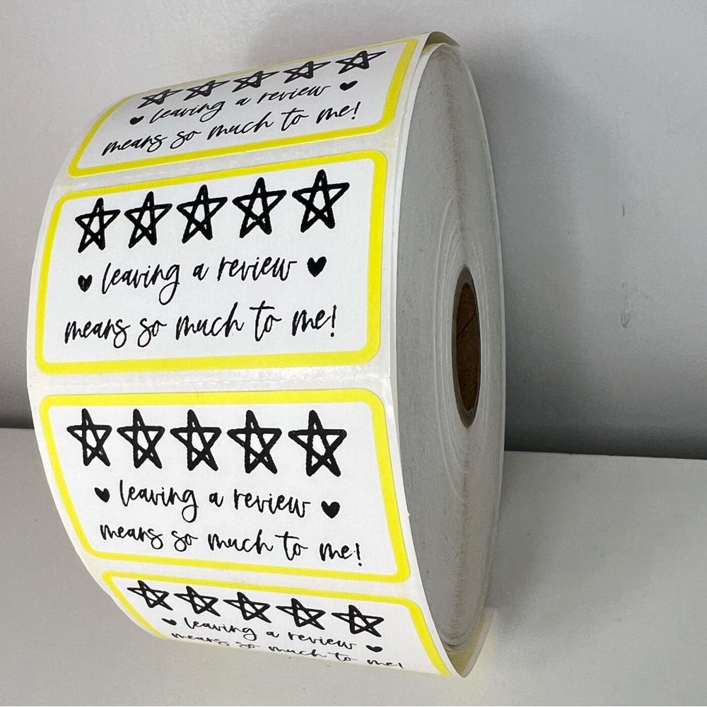 Leave a review stickers | 100 Thank you stickers  Packaging Supplies NEW - Picture 9 of 12